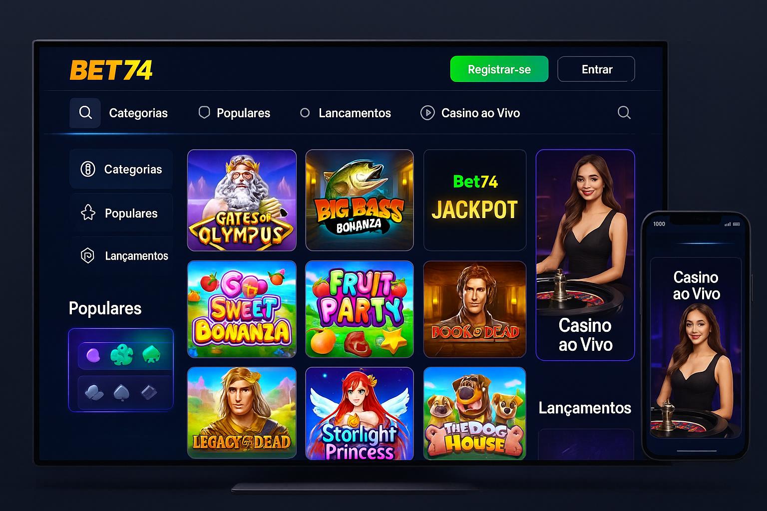 Jogos de cassino online inovadores e emocionantes na BET74