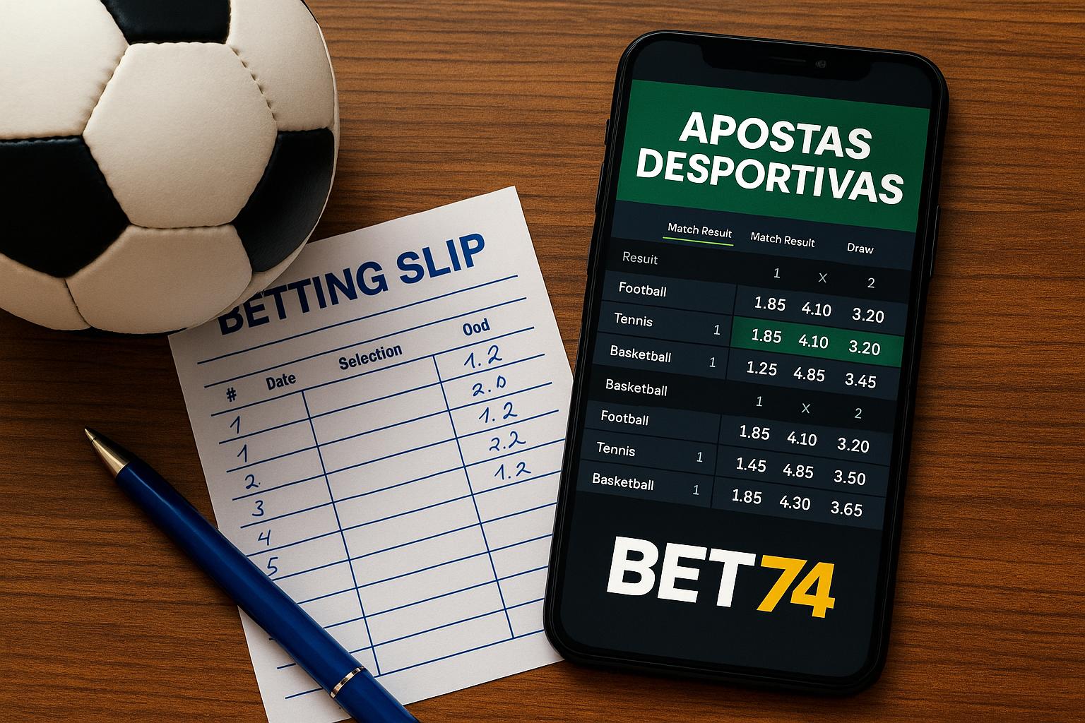 Apostas esportivas no cassino online BET74