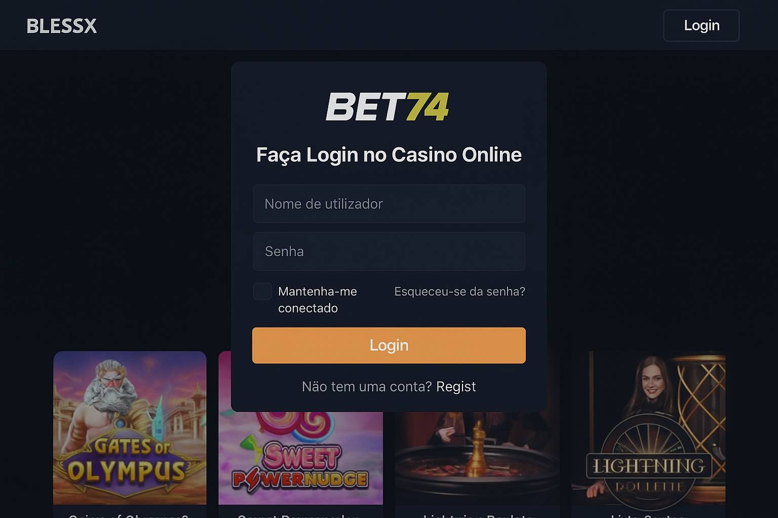 Login no Cassino BET74